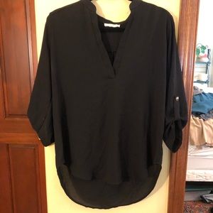 Black v neck lush blouse size large